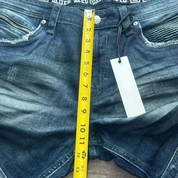 NWT Rock Revival Men's Blue Daviday Moto Stretch Slim Fit Jeans 40x32 - Picture 14 of 16